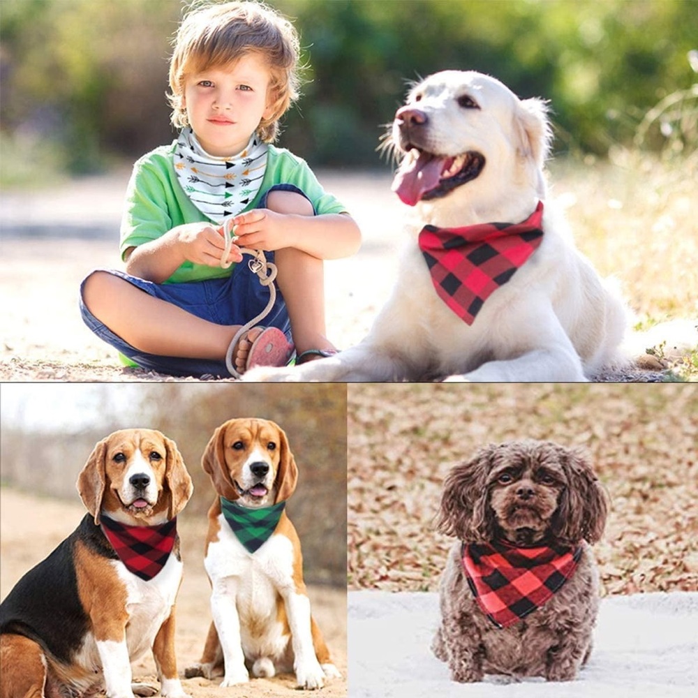 ONEPAW Red and Black Plaid Dog Bandana size L/XL, NWT